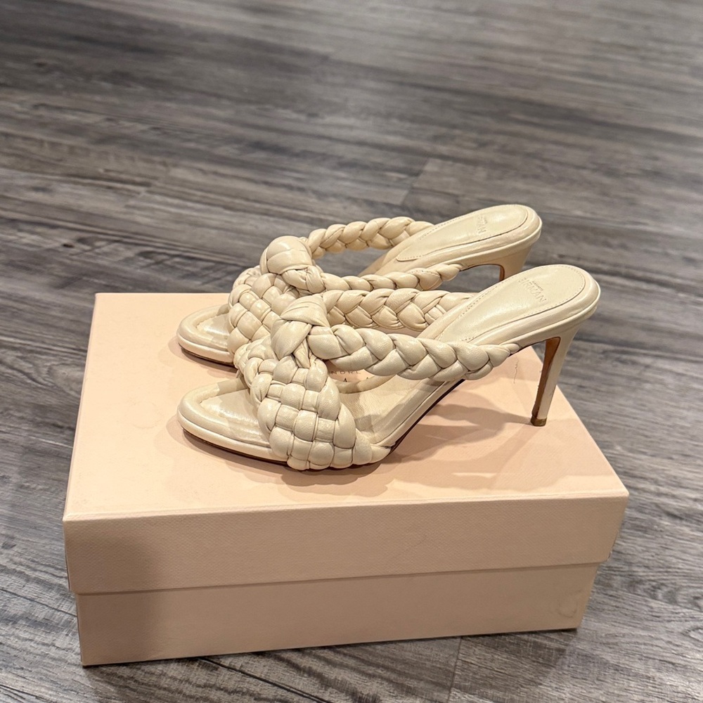 Alexandre Birman Women’s Carlotta Eggshell Leather Mules Shoes Sandals Size 39 - Picture 4 of 16